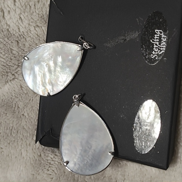Mother of Pearl Caged Teardrop Earrings in Sterling Silver NWT - Picture 5 of 7
